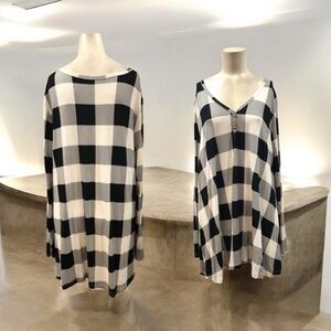 Awuliffan,Woman,Long Blouse,One Size,Black and white paintings,Long Sleeve.!